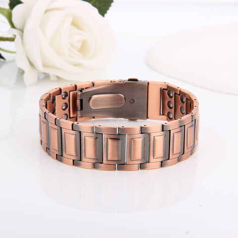 Watch Clasp - 3 Row Men’s Copper Magnetic Bracelet